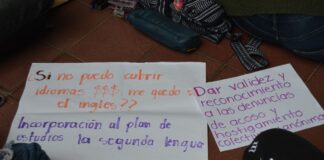 Estudiantes de Bellas Artes realizan protesta exigiendo sean atendidas diversas demandas